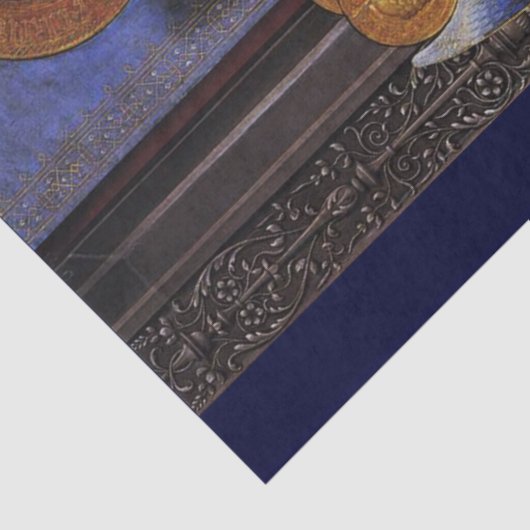 JUNGFRAU MIT KINDERANGELN UND SITZEN Weihnachten Seidenpapier (Detail)