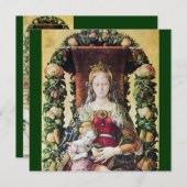 JUNGFRAU MIT KINDERGrün Einladung (Vorne/Hinten)