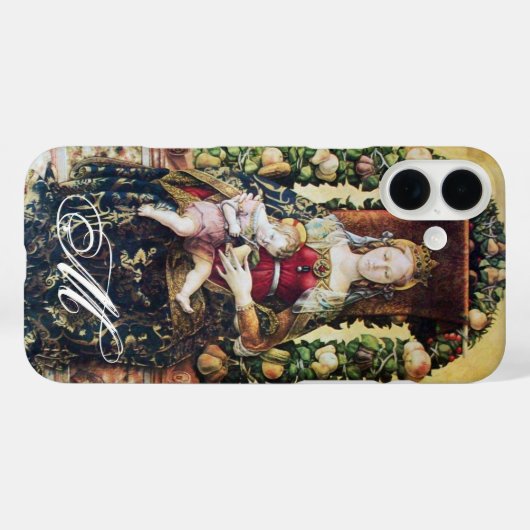 JUNGFRAU MIT KINDERMonogramm Case-Mate iPhone Hülle (Rückseite (Horizontal))