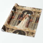 JUNGFRAU MIT KINDERN, MUSIKELN CHRISTMAS GESCHENKPAPIER (Ungerollt)