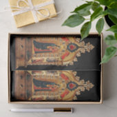 JUNGFRAU MIT KINDERN UND ANGELN GOLD SACRED ART IC SEIDENPAPIER (Geschenk)