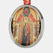 JUNGFRAU MIT KINDERN UND ANGELN GOLD SACRED ART IC SILBERNES ORNAMENT (Links)