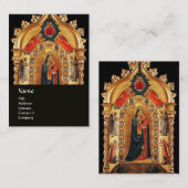 JUNGFRAU MIT KINDERN UND ANGELN GOLD SACRED ART IC VISITENKARTE (Vorne/Hinten)