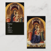 JUNGFRAU MIT KINDERN UND ANGELN, Goldschwarz Visitenkarte (Vorne/Hinten)