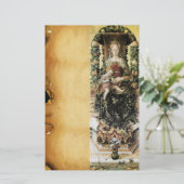 JUNGFRAU MIT KINDERPergament Briefpapier (Stehend Vorderseite)