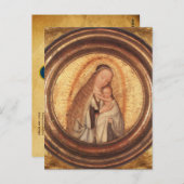 JUNGFRAU MIT KINDERPergament Postkarte (Vorne/Hinten)