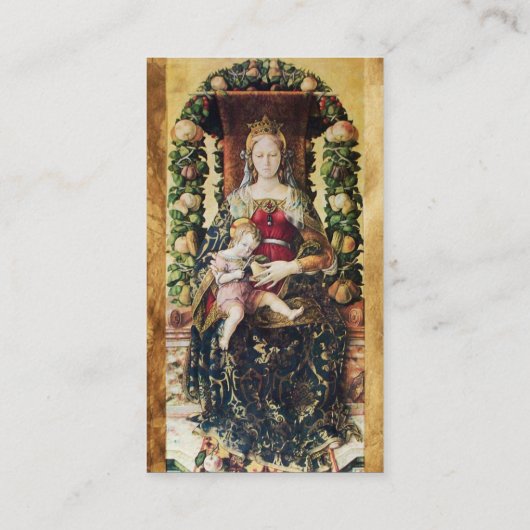 JUNGFRAU MIT KINDERPergament Visitenkarte (Rückseite)