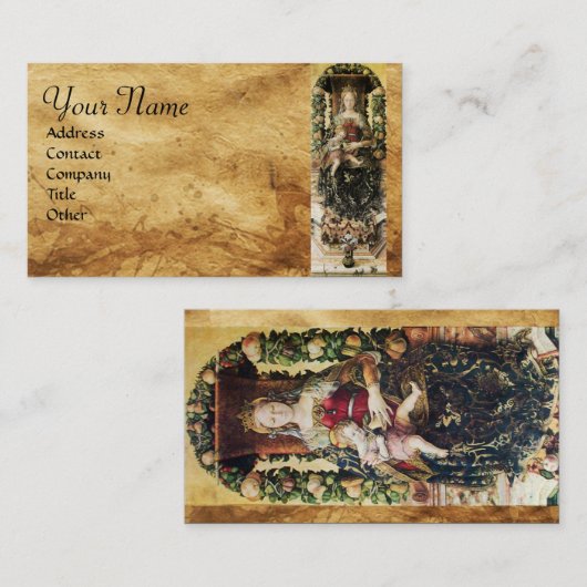 JUNGFRAU MIT KINDERPergament Visitenkarte (Vorne/Hinten)