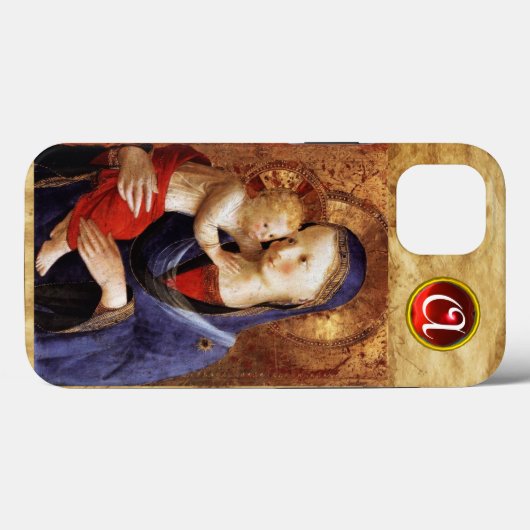 JUNGFRAU MIT KINDERRed Ruby Monogramm Case-Mate iPhone Hülle (Rückseite (Horizontal))