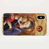 JUNGFRAU MIT KINDERRed Ruby Monogramm Case-Mate iPhone Hülle (Rückseite (Horizontal))