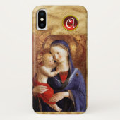 JUNGFRAU MIT KINDERRed Ruby Monogramm Case-Mate iPhone Hülle (Rückseite)