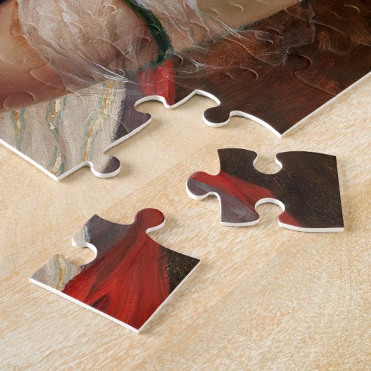 Jungfrau mit Rose von Emile Vernon Puzzle (Seite)