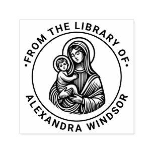 Jungfrau Mutter Maria Baby Jesus #2 Bibliotheksbuc Permastempel
