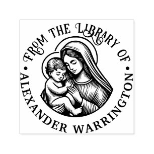Jungfrau Mutter Maria Baby Jesus #3 Bibliotheksbuc Permastempel