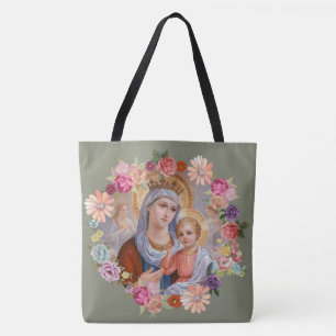 Jungfrau-Mutter-Mary-Baby-Jesusblumenengels-Krone Tasche