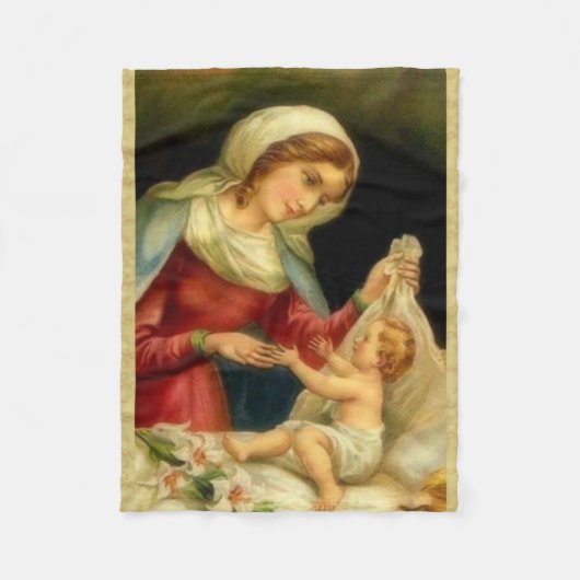 Jungfrau-Mutter Mary mit Baby Jesus Fleecedecke (Vorderseite)