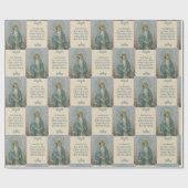 Jungfrau-Mutter Mary mit Lilien u. Gebet Geschenkpapier (Flach)