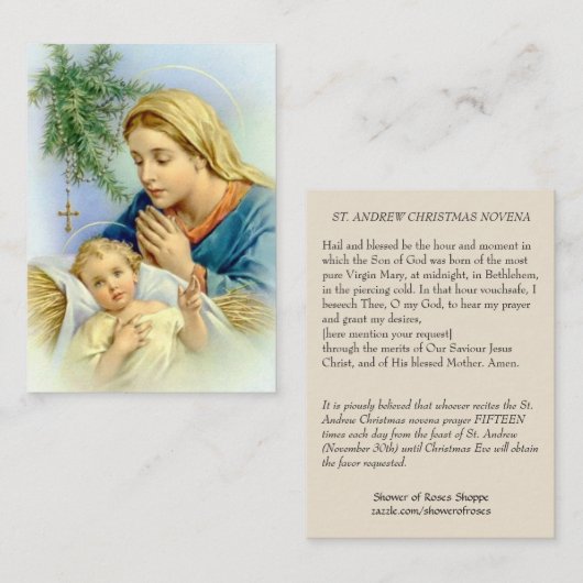 Jungfrau-Mutter Mary und heilige Karte Baby-Jesuss (Vorne/Hinten)