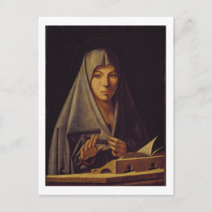 Jungfrau (Öl auf Tafel) Postkarte