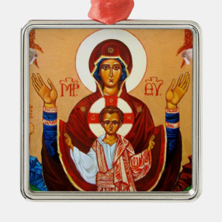 Jungfrau Orans Ikonen-Weihnachtsverzierung Ornament Aus Metall