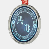 Jungfrau/Pferd Silbernes Ornament (Links)