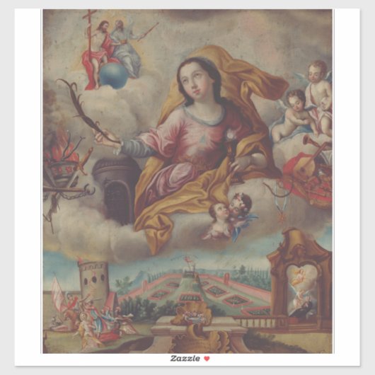 Jungfrau Saint Barbara und Märtyrer Aufkleber (Blatt)