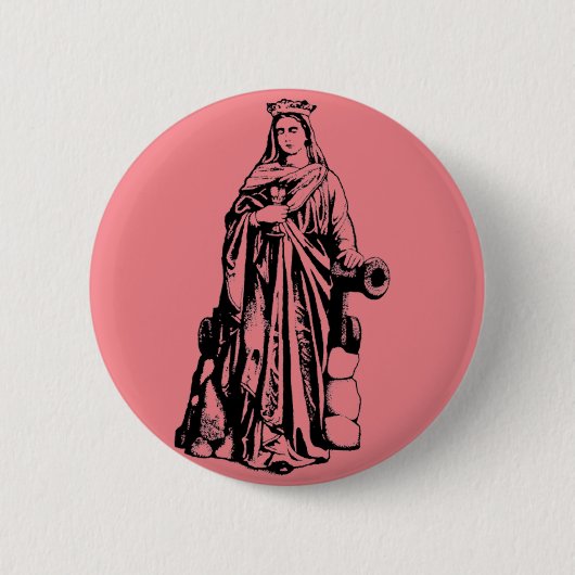 Jungfrau Saint Barbara und Märtyrer Button (Vorderseite)