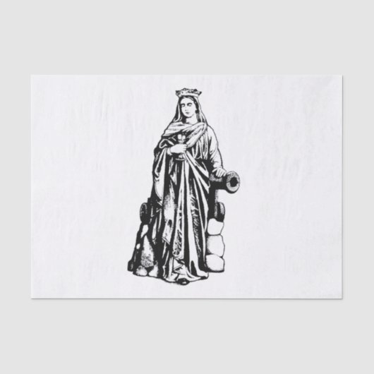 Jungfrau Saint Barbara und Märtyrer Seidenpapier (Vorderseite)