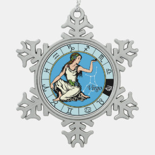 Jungfrau Schneeflocken Zinn-Ornament