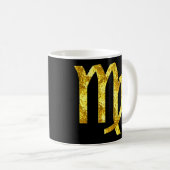 Jungfrau-schwarze GoldTasse Kaffeetasse (VorderseiteRechts)