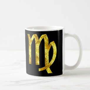 Jungfrau-schwarze GoldTasse Kaffeetasse