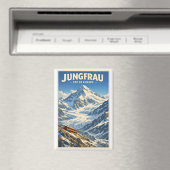 Jungfrau, Schweiz, in klassischem Retro-Stil Magnet (In Situ (Geschirrspüler))