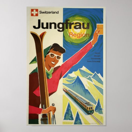 Jungfrau Schweiz Vintage Reise Poster (Vorne)