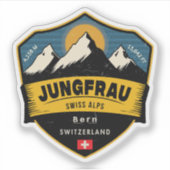 Jungfrau, Schweizer Alpen, Schweiz  Aufkleber (Vorderseite)