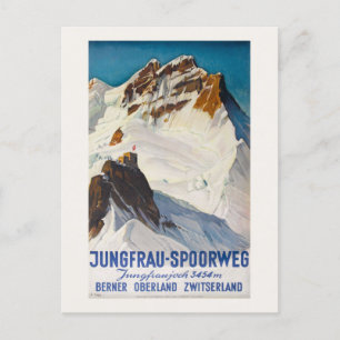 Jungfrau-Spoorweg Vintage Poster 1914 Postkarte