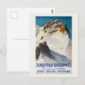 Jungfrau-Spoorweg Vintage Poster 1914 Postkarte (Vorne/Hinten)