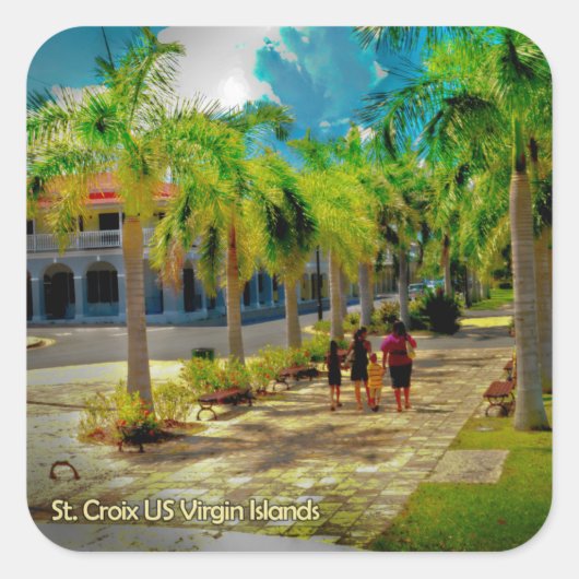 Jungfrau St. Croix Quadratischer Aufkleber (Vorderseite)