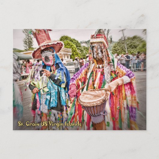 Jungfrau St. Croix VI Masqueraders Karibik Postkarte (Vorderseite)