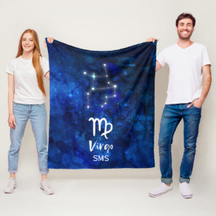 Jungfrau-Sternbild Blaue Galaxie Monogramm Fleecedecke