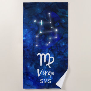 Jungfrau-Sternbild Blaue Galaxie Monogramm Strandtuch