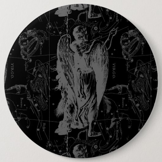 Jungfrau-Sternbild Hevelius 1690 Vintage Button (Vorderseite)