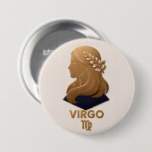 Jungfrau-Sternzeichen-Dekor Astrologie-Geschenk Button (Vorne & Hinten)