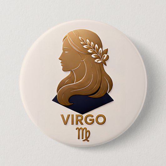 Jungfrau-Sternzeichen-Dekor Astrologie-Geschenk Button (Vorderseite)