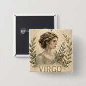 Jungfrau-Sternzeichen Geburtstags-Astrologie-Gesch Button (Vorne & Hinten)