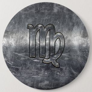 Jungfrau Sternzeichen Grunge abgenutzter Stil Button