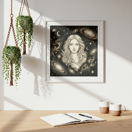 Jungfrau Sternzeichen Himmels- Astrologie Poster