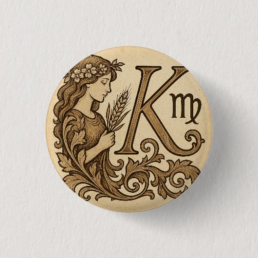 Jungfrau-Sternzeichen (K) Abzeichen Button (Vorderseite)