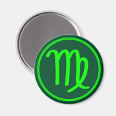 Jungfrau-Sternzeichen-Symbol grüner Kontrast Magnet (Vorderseite/Rückseite)