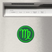 Jungfrau-Sternzeichen-Symbol grüner Kontrast Magnet (In Situ (Geschirrspüler))