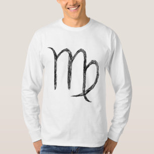 Jungfrau. Tierkreis-Astrologie-Zeichen. Schwarzes T-Shirt